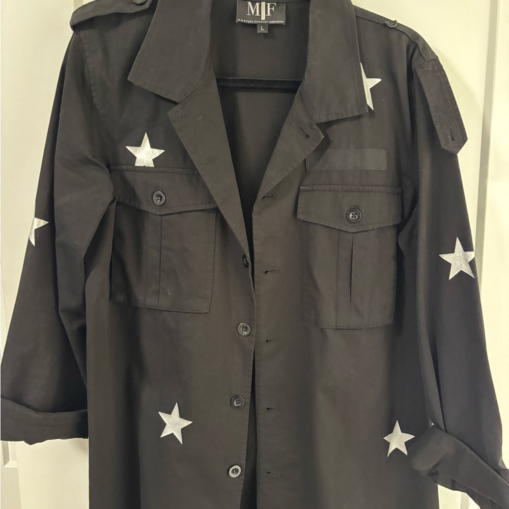 Black Jacket with White Star Accents